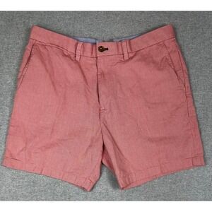 Tommy Hilfiger Chino Shorts Mens 36 6" Red Herringbone Flat Front